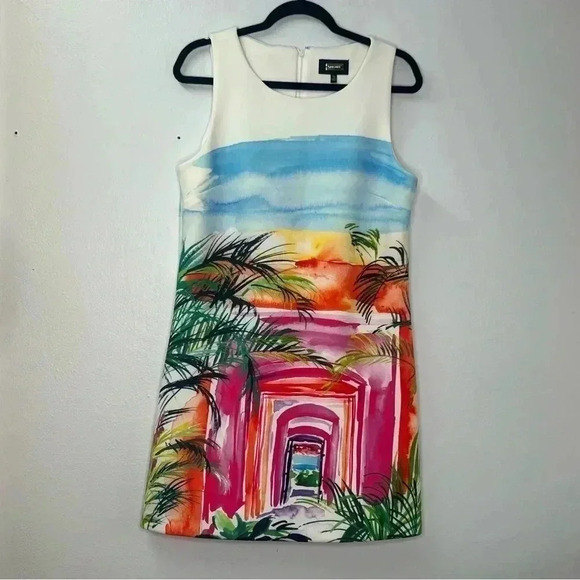 Alexia Admor Colurful Tropical Print Sleeveless Sheath Dress Sz 12 - Picture 1 of 10
